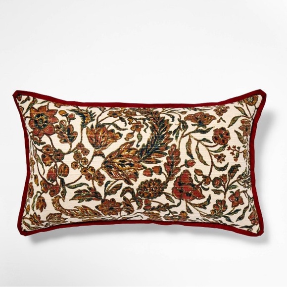 Studio McGee Other - STUDIO MCGEE NET Jacobean floral throw pillow -burgundy/cream -14x24